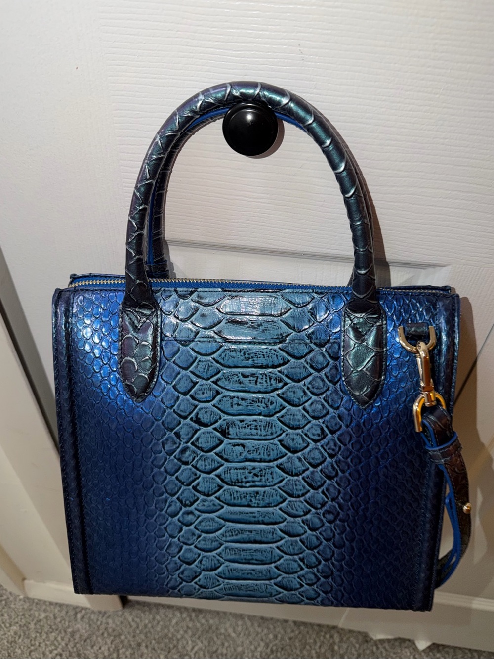 Brahmin Small Carolina Electric Blue Ateague Satchel - Picture 8 of 13